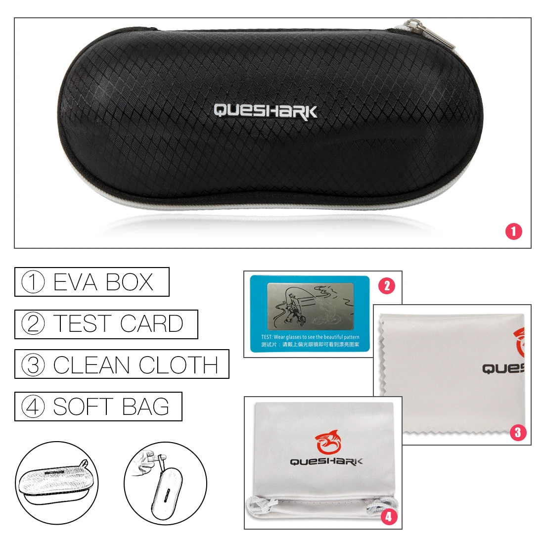 QUESHARK HD Polarized Ultralight Fishing Sunglasses