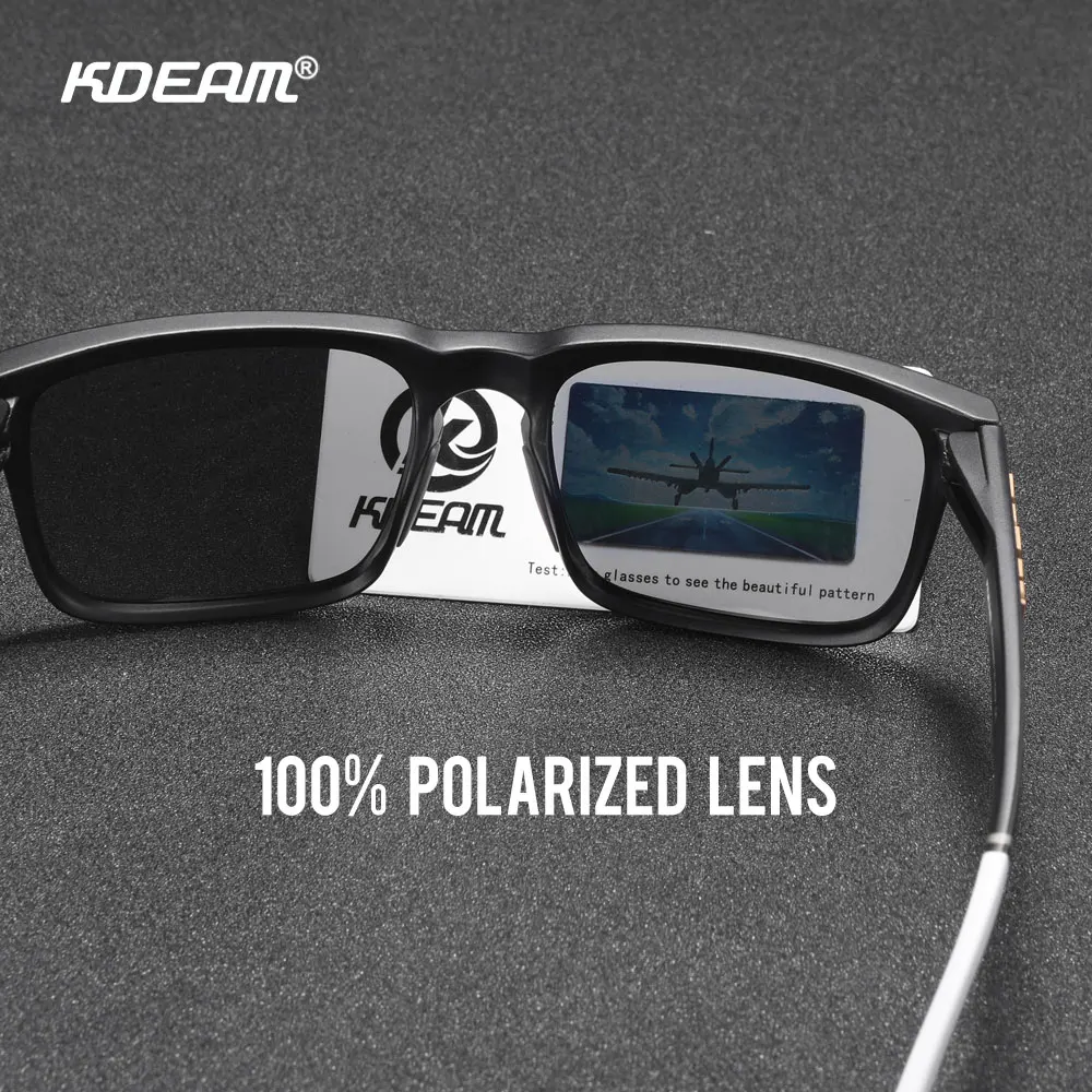 Polarized Sunglasses for Men - KDEAM Square Casual Outdoor Eyewear