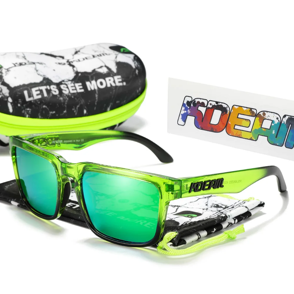 Polarized Sunglasses for Men - KDEAM Square Casual Outdoor Eyewear