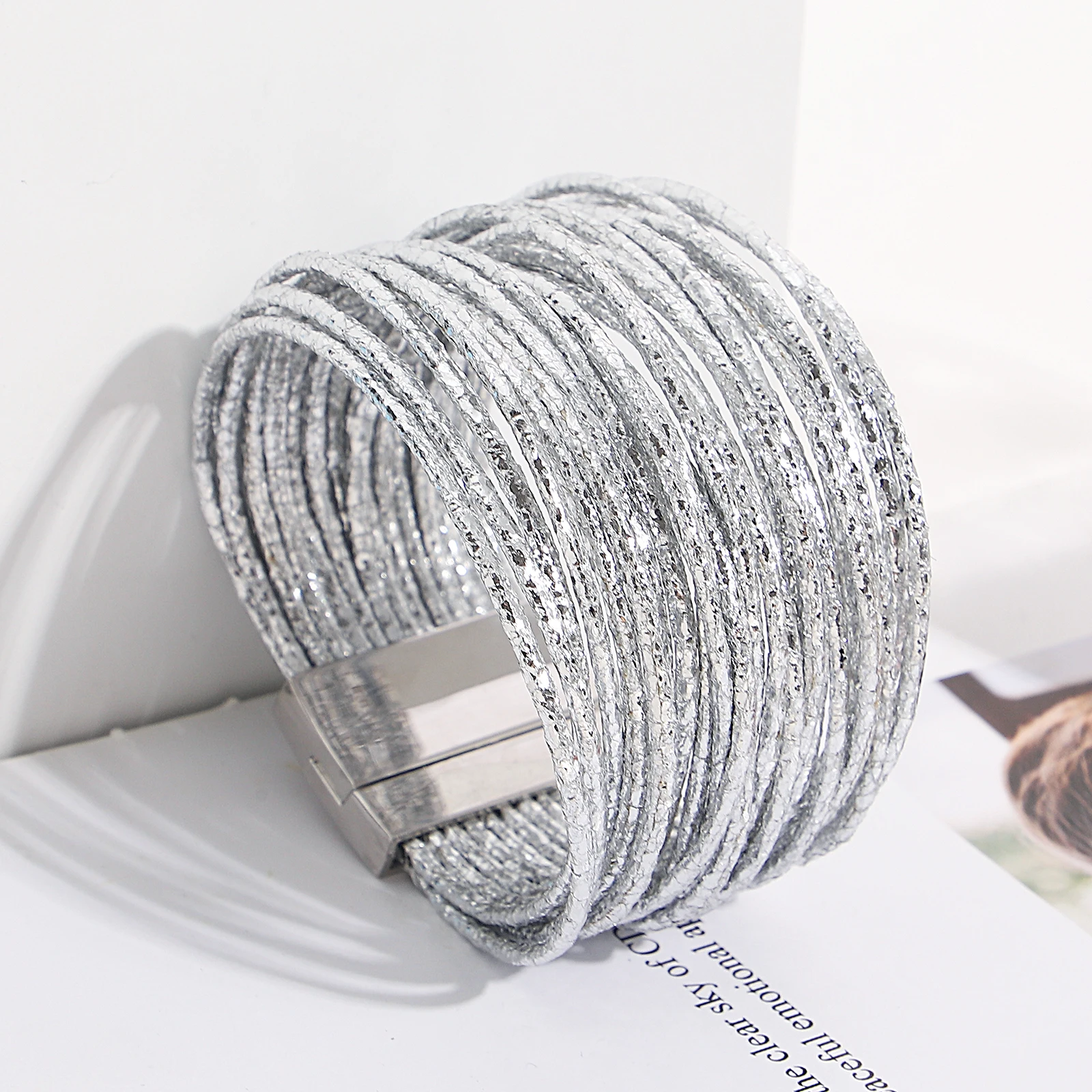Simple Mixed Color Shiny Leather Bracelets