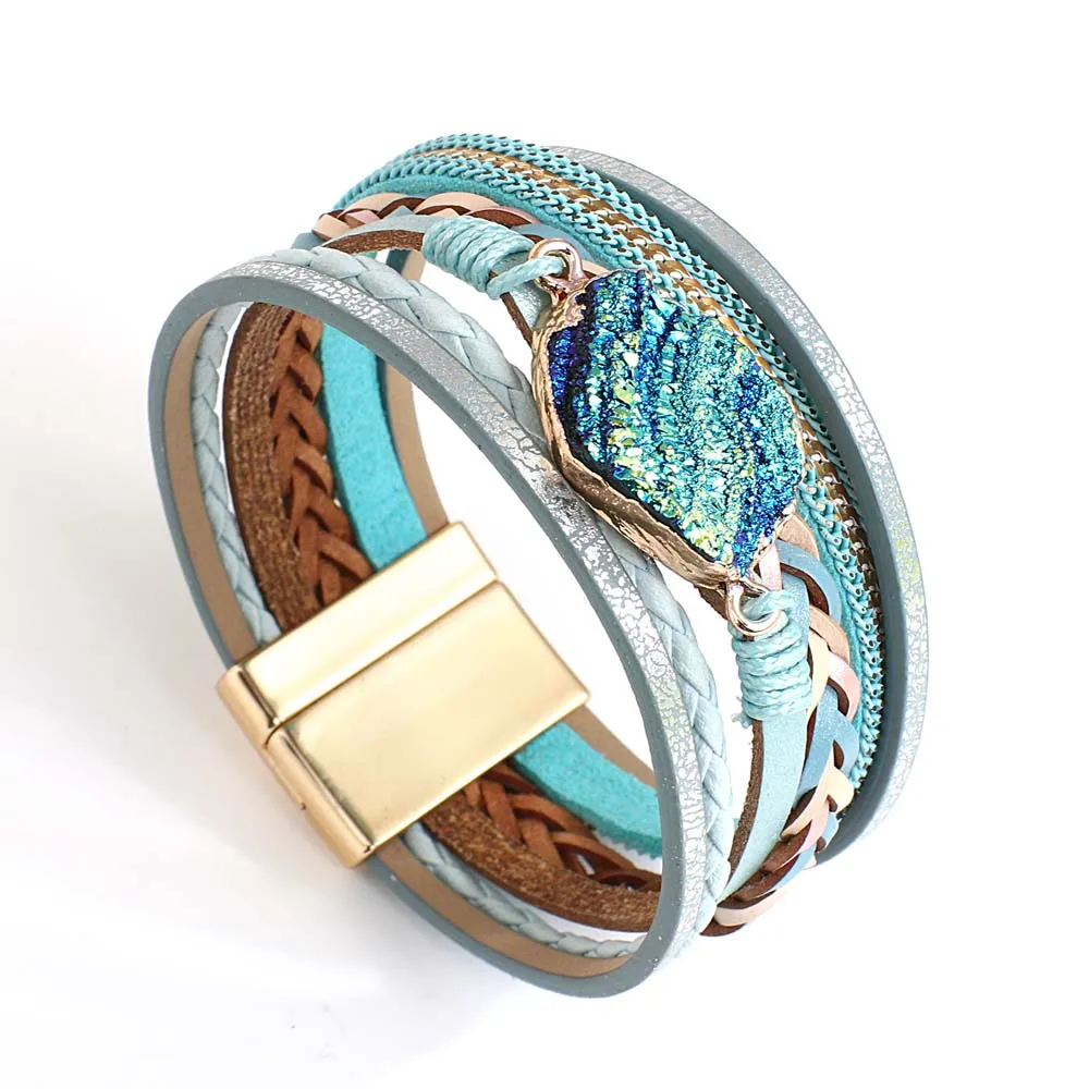 Bohemian Multicolor Braided Leather Bracelet