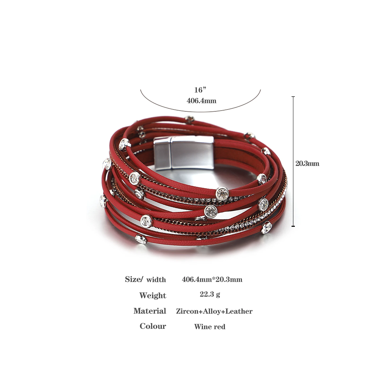 Double Wrap Leather Bracelet Multilayer