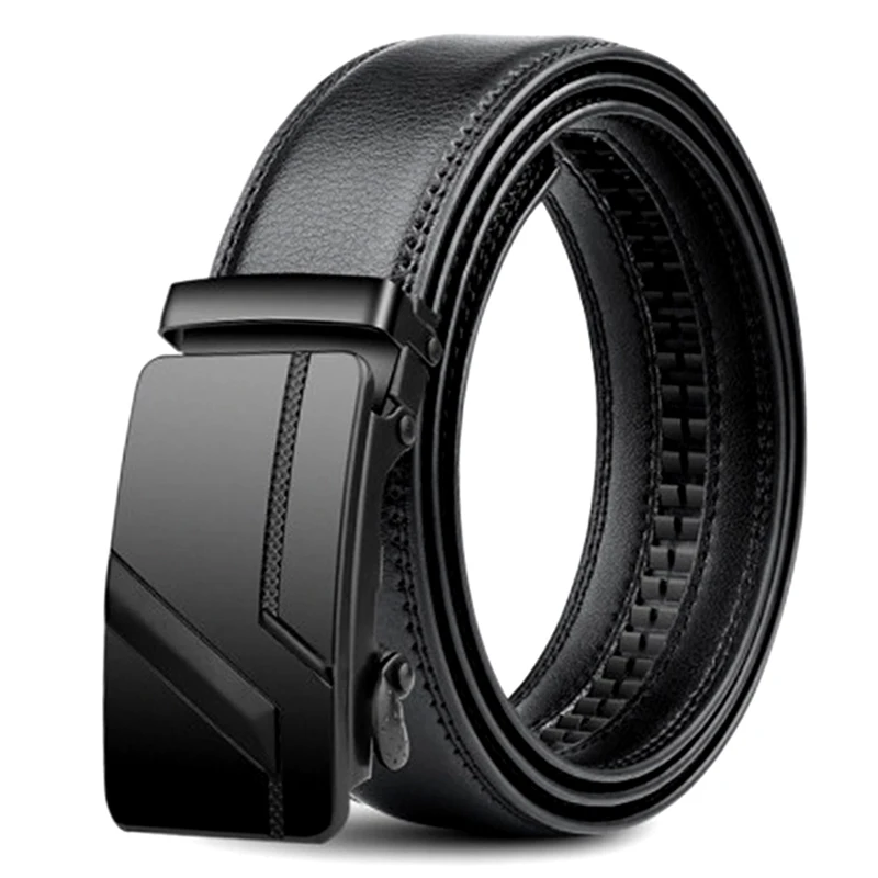 Large Plus Size Men's PU Leather Belt - Automatic Buckle