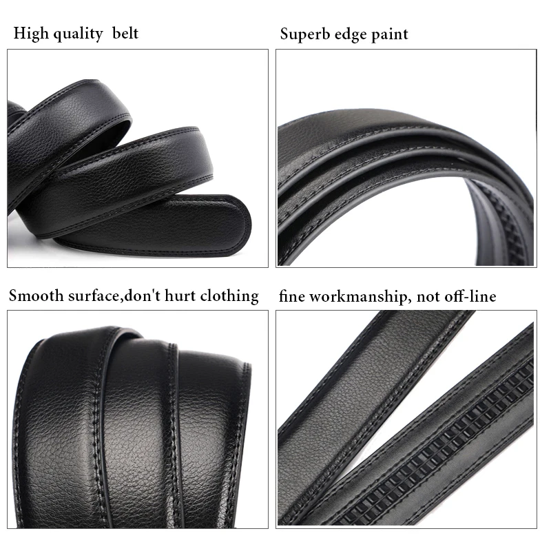 Large Plus Size Men's PU Leather Belt - Automatic Buckle