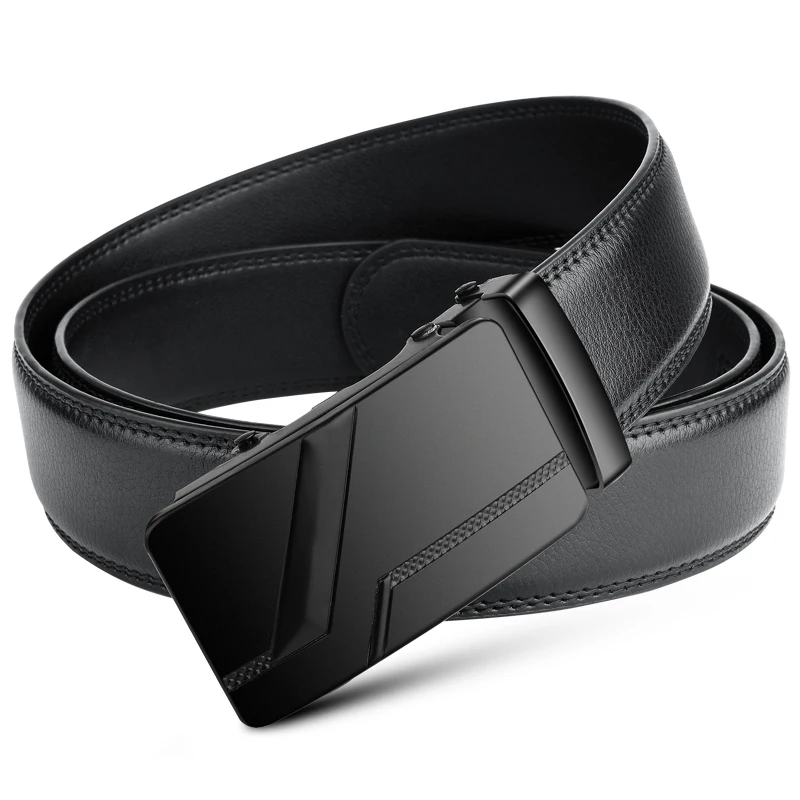 Large Plus Size Men's PU Leather Belt - Automatic Buckle