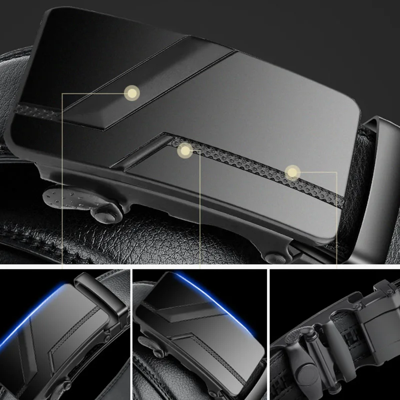 Large Plus Size Men's PU Leather Belt - Automatic Buckle