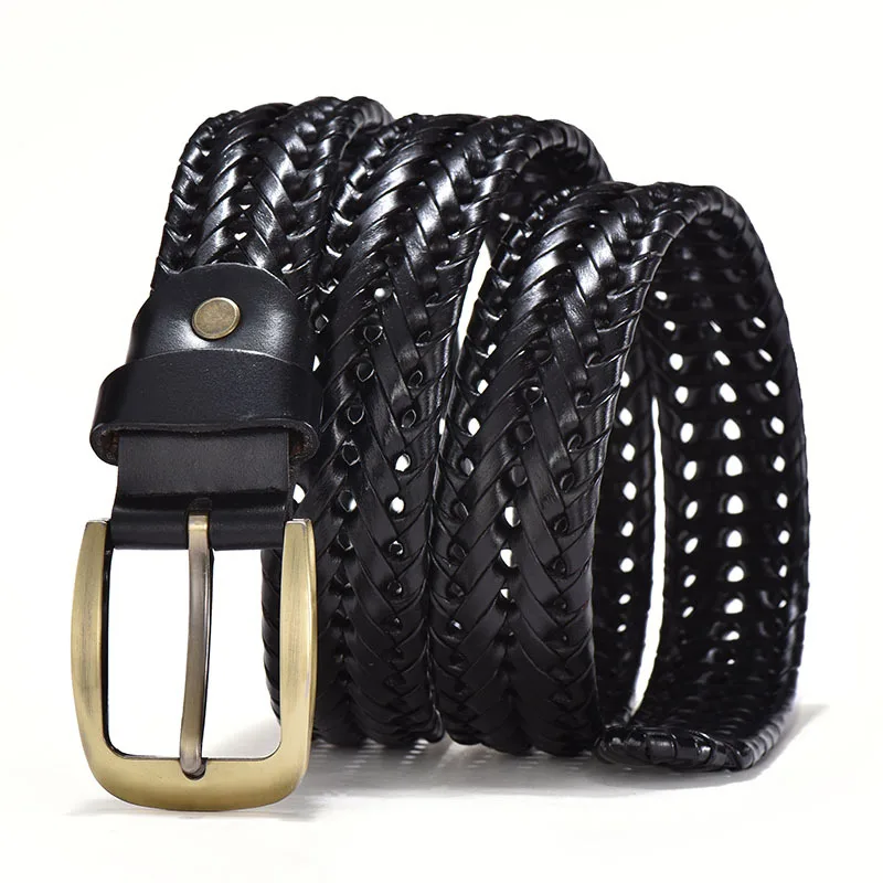 Men's Genuine Leather Braided Belts