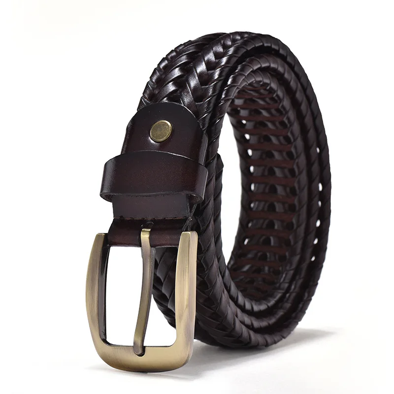 Men's Genuine Leather Braided Belts