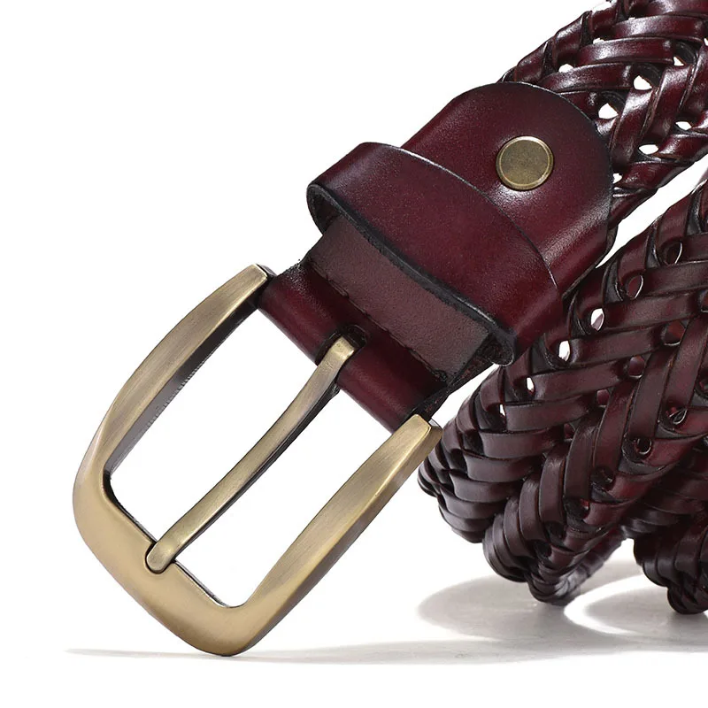 Men's Genuine Leather Braided Belts