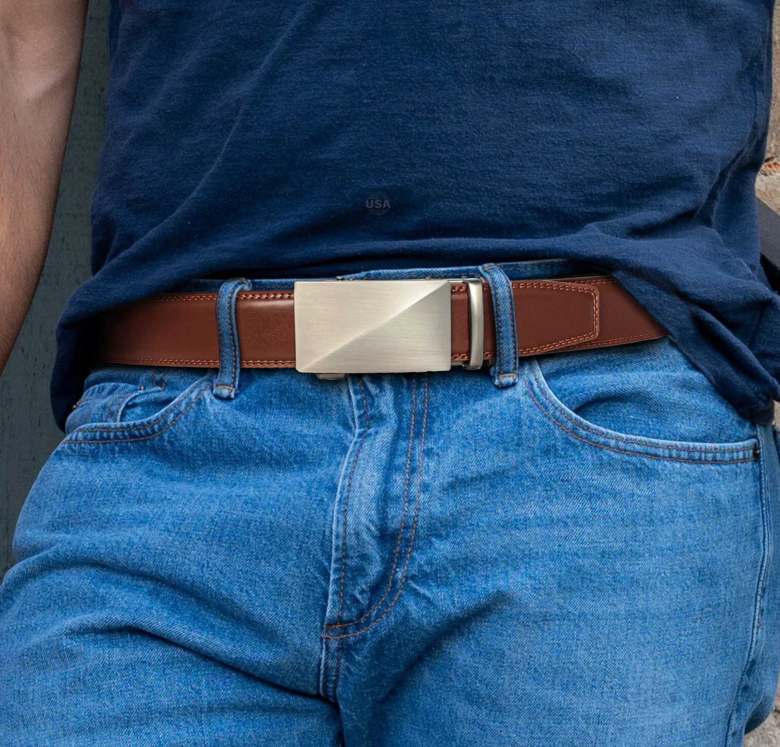 Men's Luxury Cowhide Leather Belt - Automatic Buckle