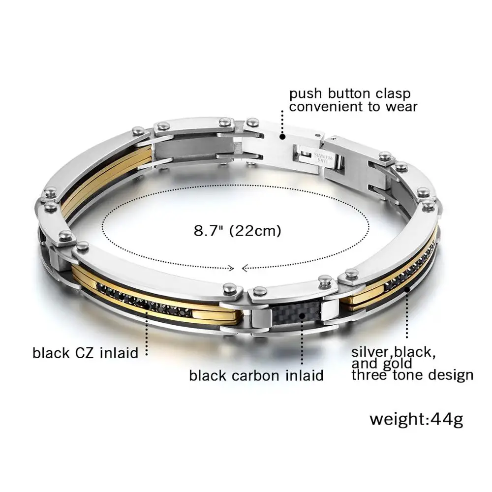 Stainless Steel Biker Chain Bracelet 22cm Link