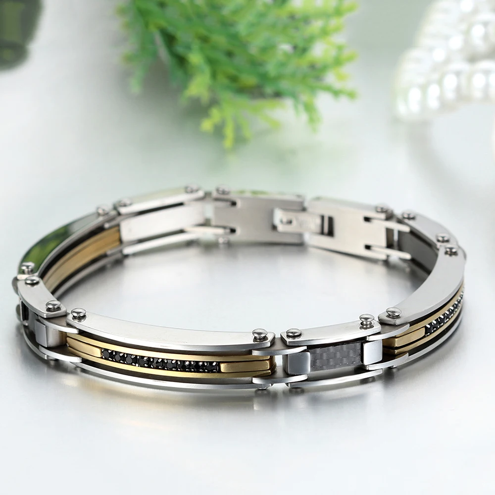 Stainless Steel Biker Chain Bracelet 22cm Link