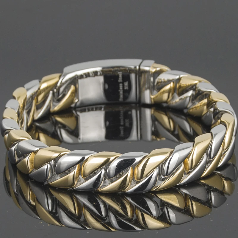 12mm Curb Chain Bracelet 316L Stainless Steel