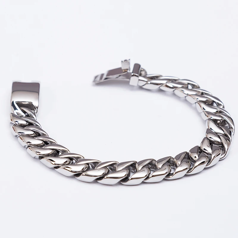 12mm Curb Chain Bracelet 316L Stainless Steel