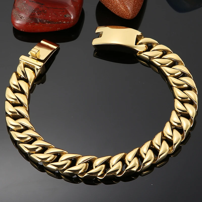 12mm Curb Chain Bracelet 316L Stainless Steel