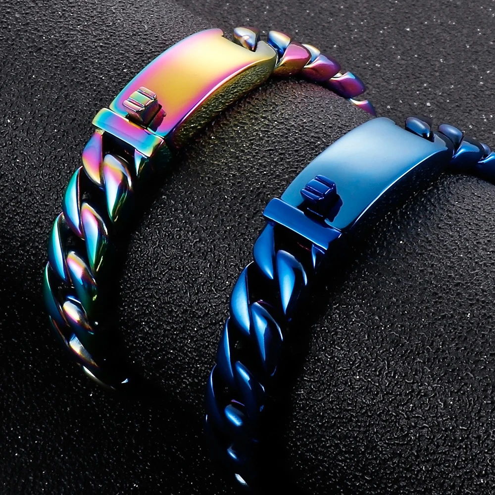 12mm Curb Chain Bracelet 316L Stainless Steel