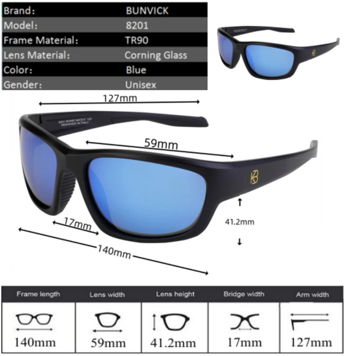 BUNVICK Polarized HD Sunglasses for Men and Women
