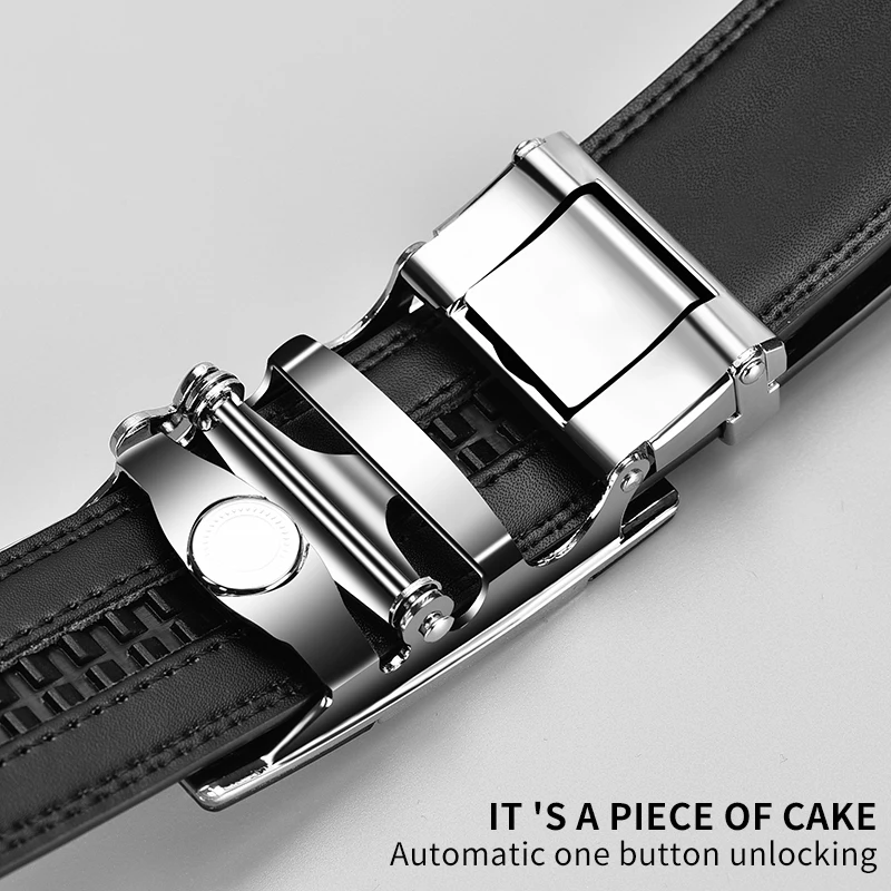 Men's Genuine Leather Belt - Automatic Buckle