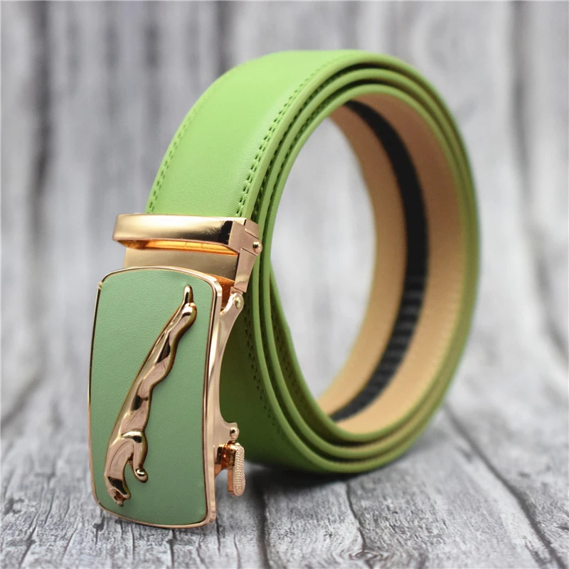 Men's Designer Leather Belt Automatic Buckle