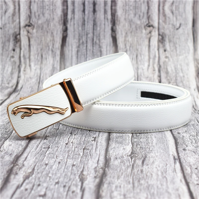 Men's Designer Leather Belt Automatic Buckle