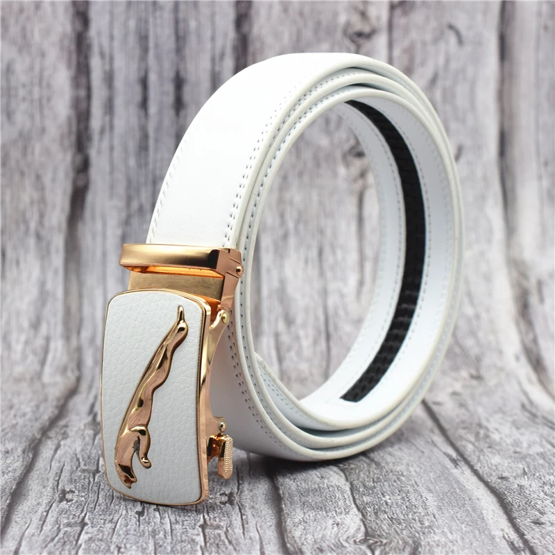 Men's Designer Leather Belt Automatic Buckle