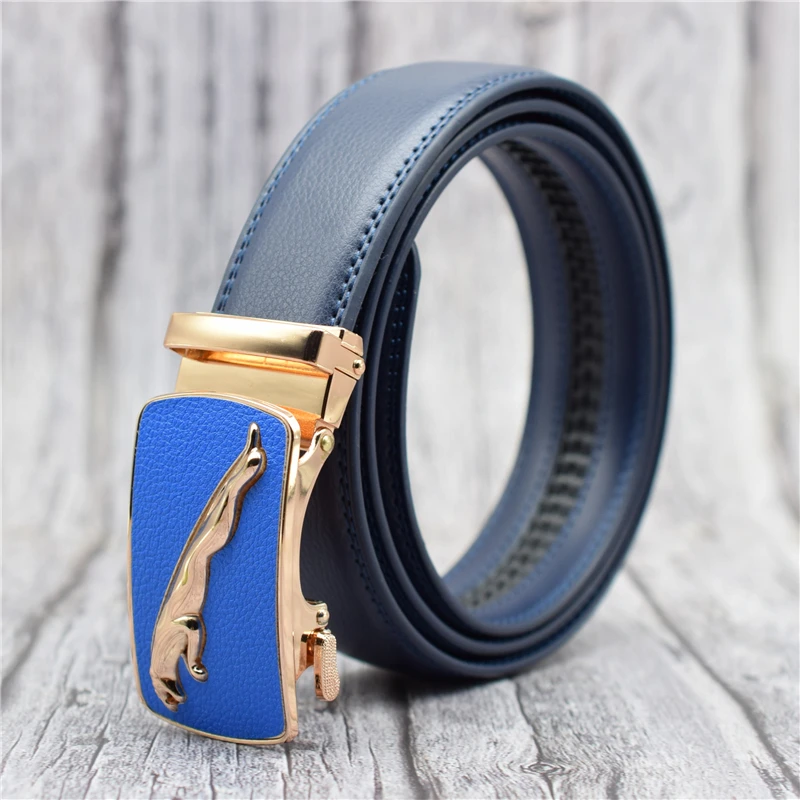 Men's Designer Leather Belt Automatic Buckle