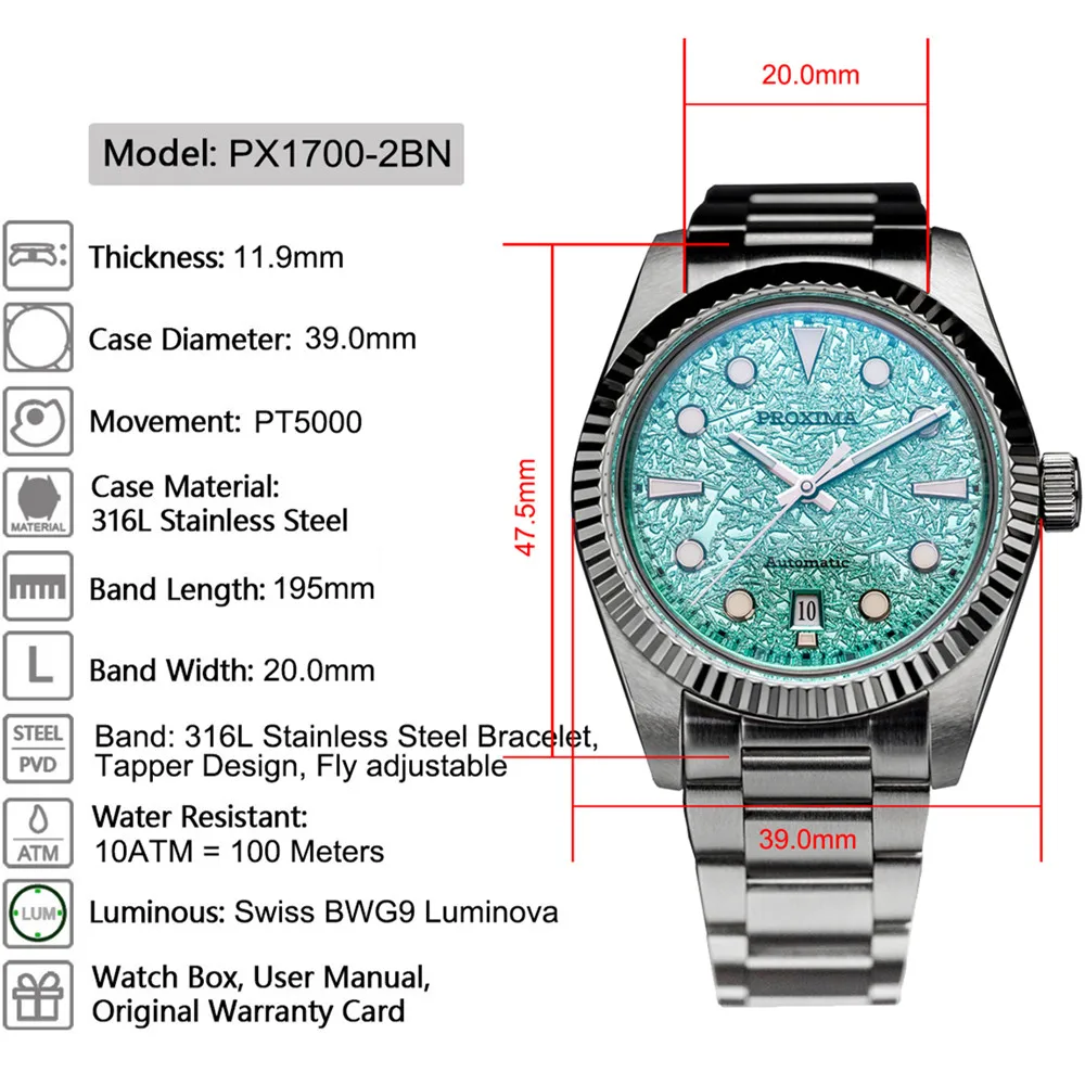 Proxima Ice Flower Texture Dial Watch