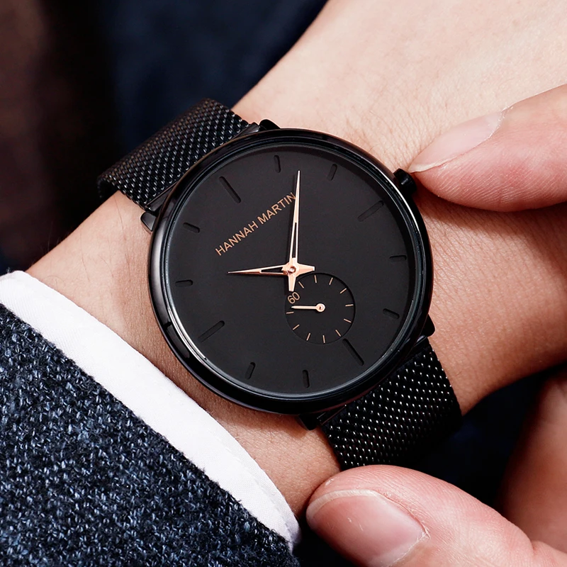 Simple Design Men's Stainless Steel Mesh Watch