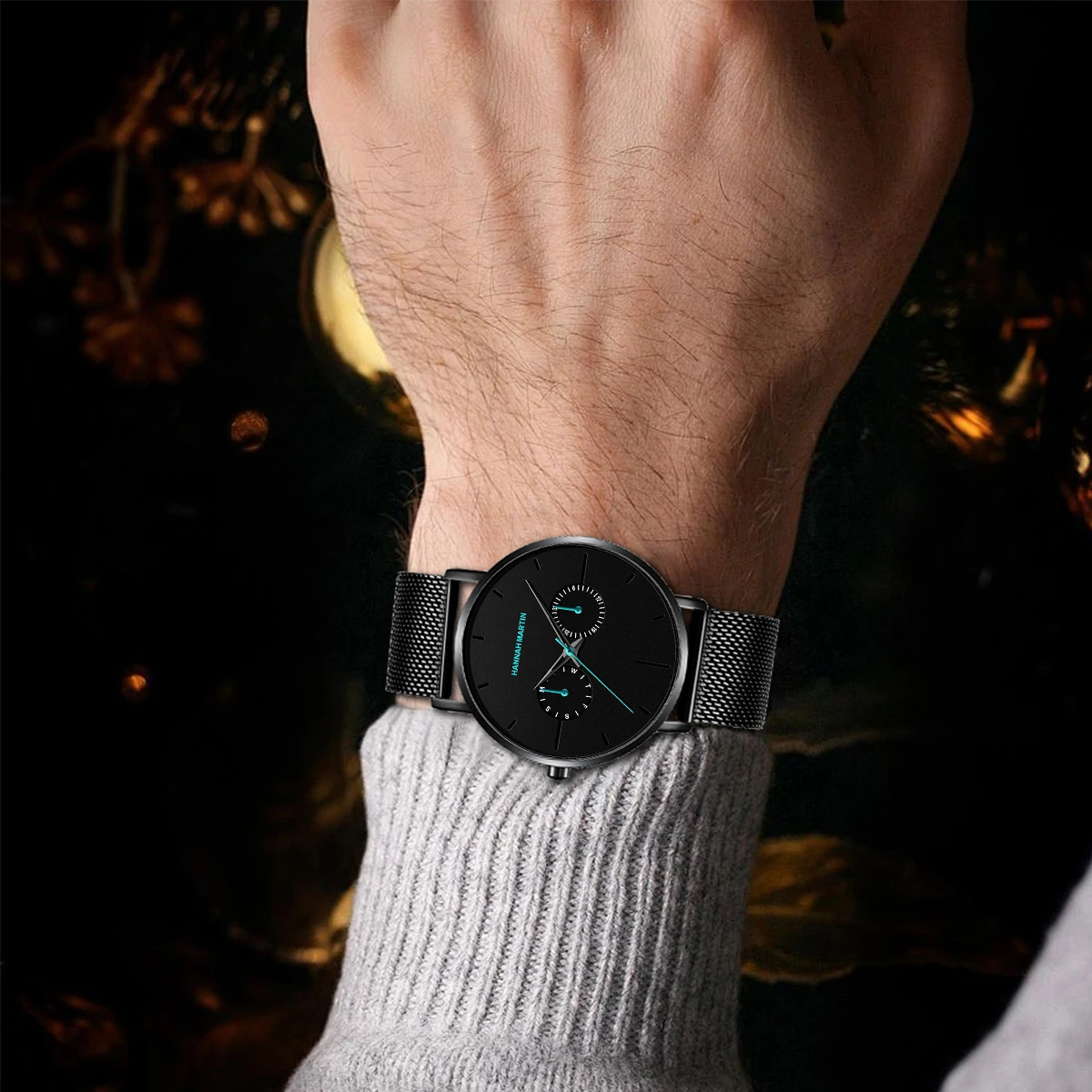 Hannah Martin Ultra Thin Waterproof Men Watch