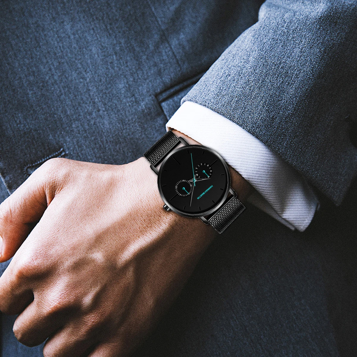 Hannah Martin Ultra Thin Waterproof Men Watch