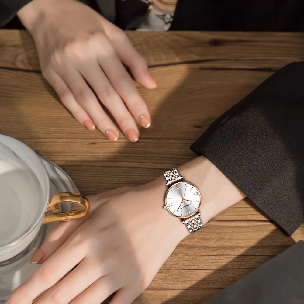 Luxury Fashion Rose Gold Stainless Steel Women Watch