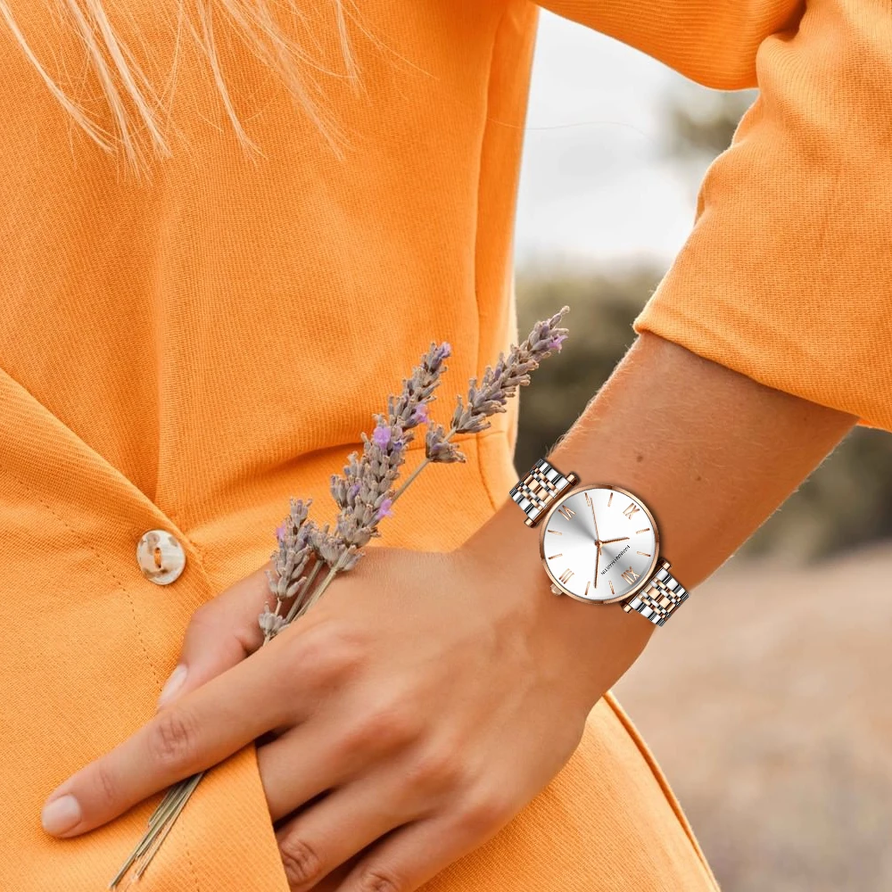 Luxury Fashion Rose Gold Stainless Steel Women Watch