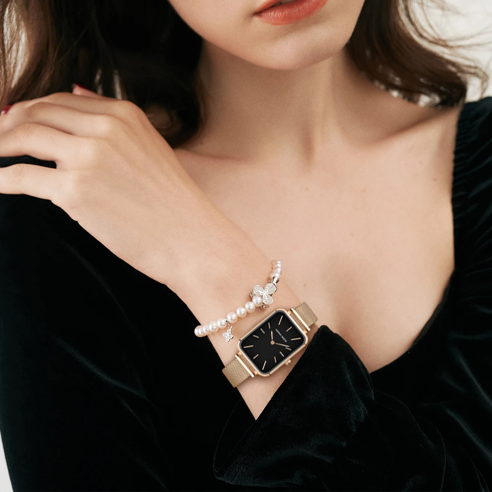 Rectangle Ultrathin Nordic Style Stainless Steel Women's Watch