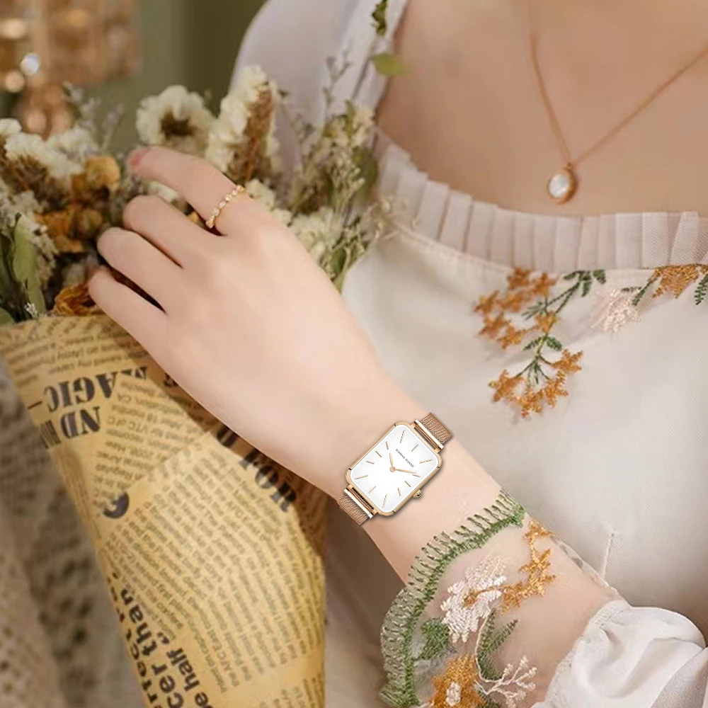 Rectangle Ultrathin Nordic Style Stainless Steel Women's Watch