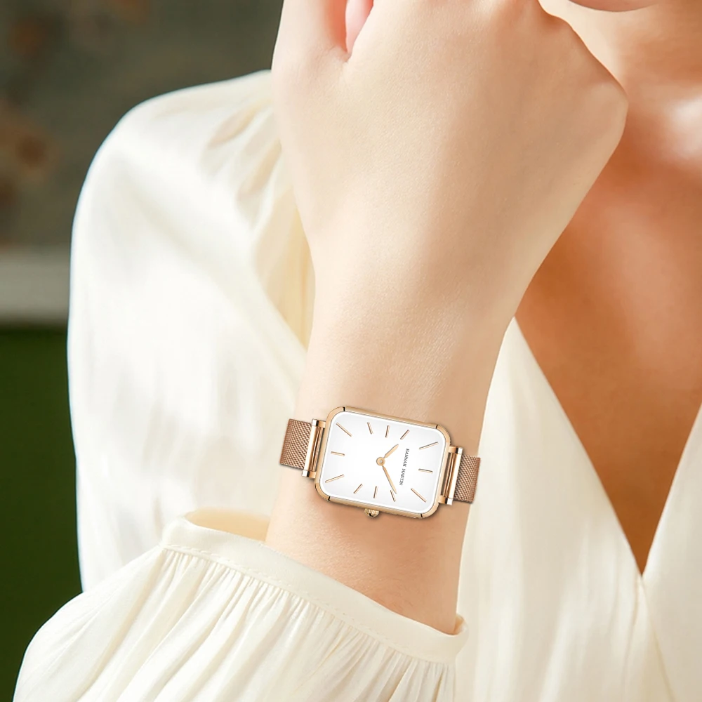 Rectangle Ultrathin Nordic Style Stainless Steel Women's Watch
