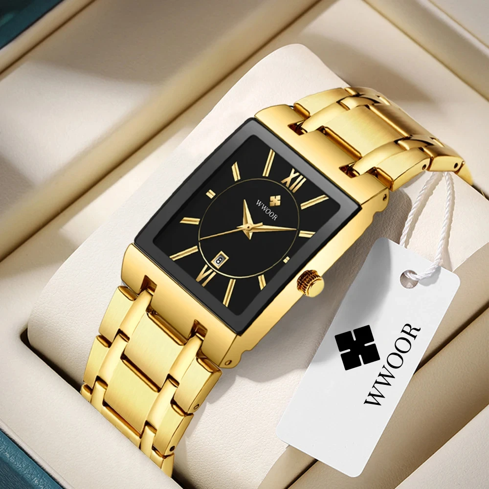 WWOOR 2024 Gold Square Men's Watch