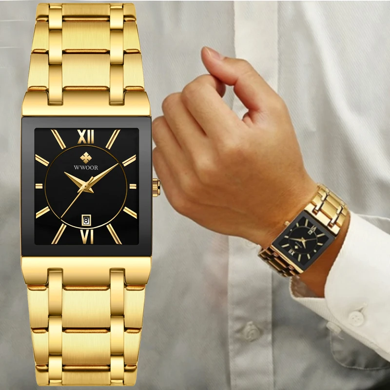 WWOOR 2024 Gold Square Men's Watch