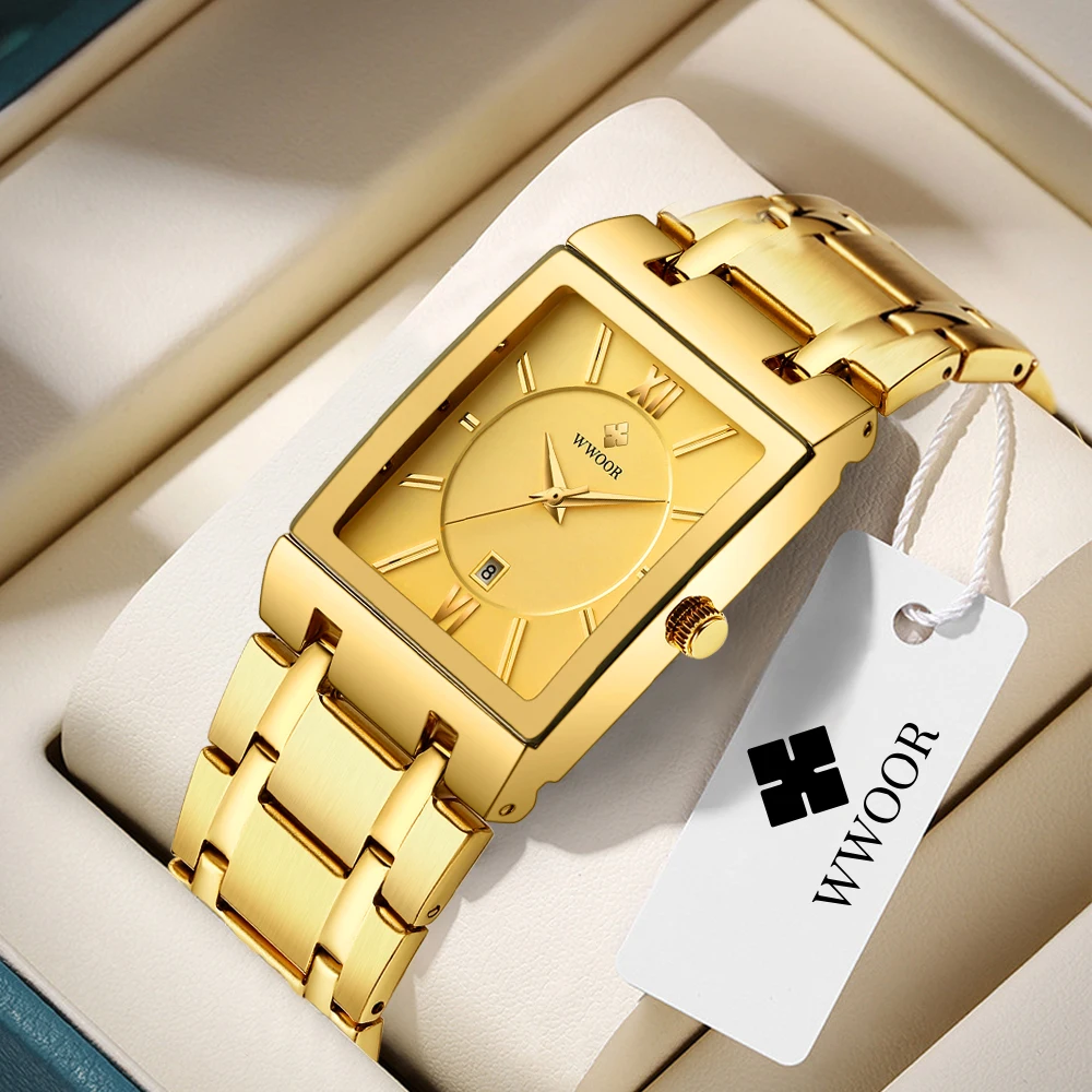 WWOOR 2024 Gold Square Men's Watch