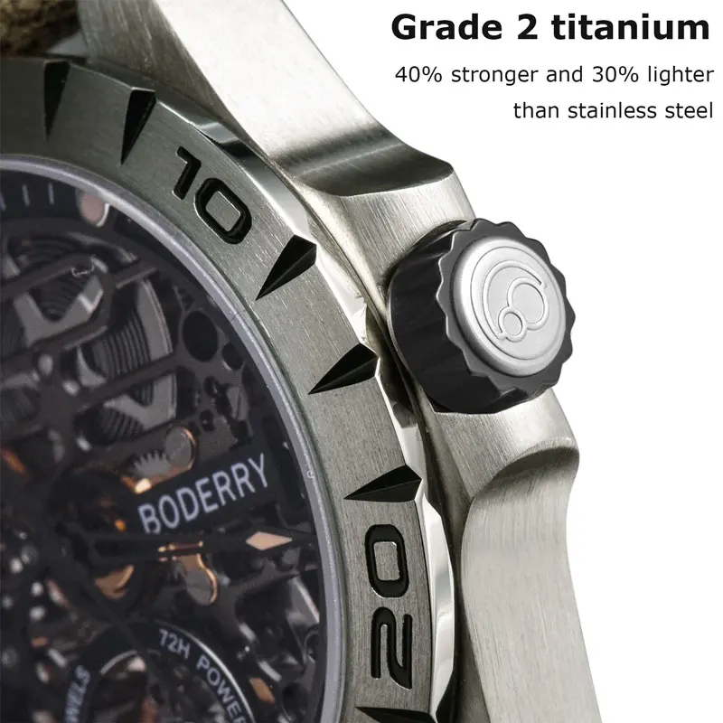Boderry Titanium Skeleton Automatic Watch