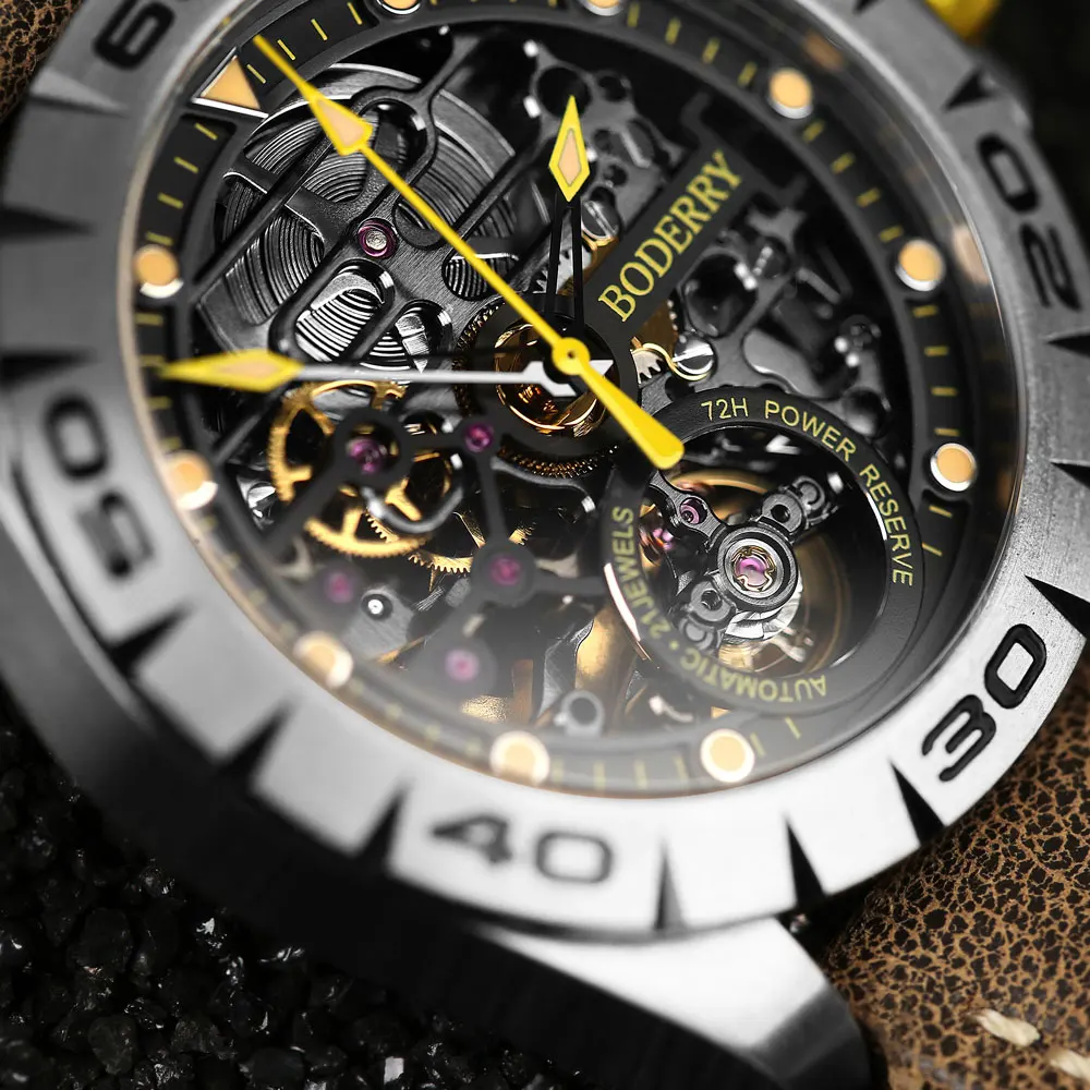 Boderry Titanium Skeleton Automatic Watch