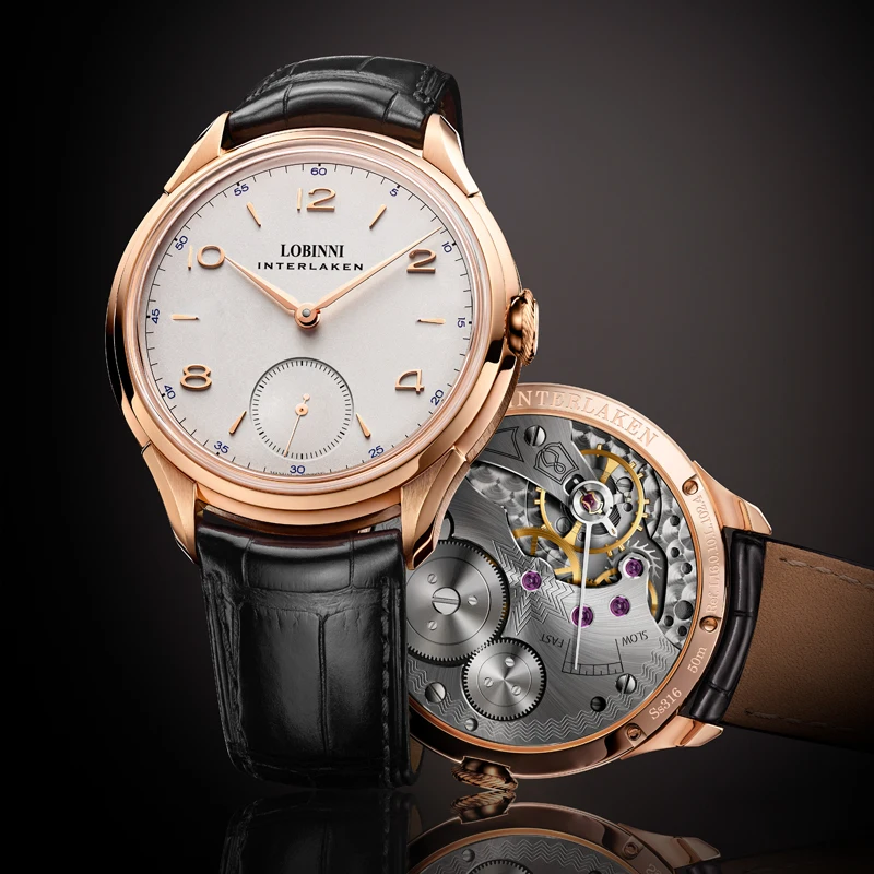 LOBINNI Men's Hand Wind Mechanical Watch
