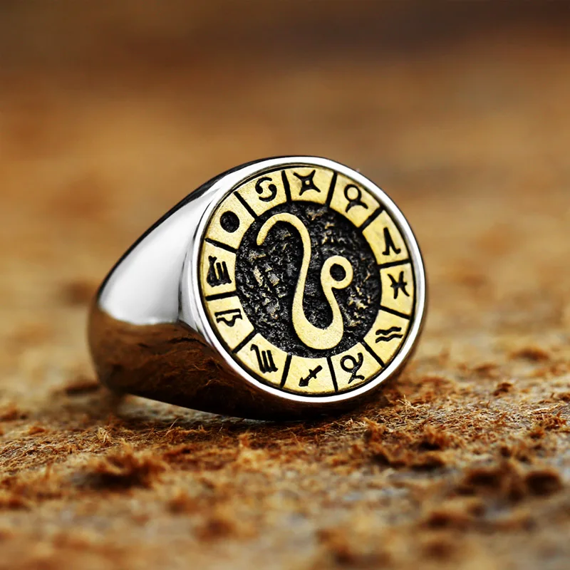 Zodiac Sign Rings 316L Stainless Steel 12 Constellations
