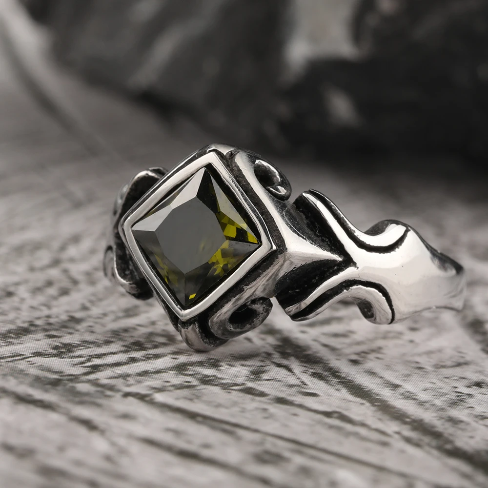 Retro Handmade Vintage Inlaid Zircon Ring