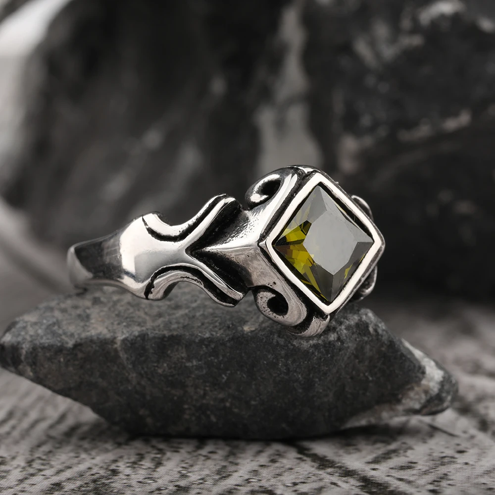 Retro Handmade Vintage Inlaid Zircon Ring