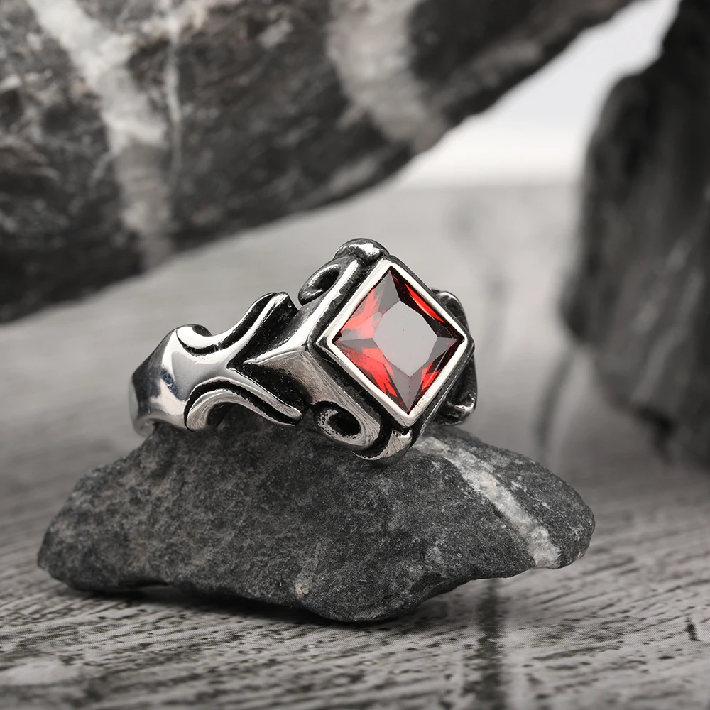 Retro Handmade Vintage Inlaid Zircon Ring