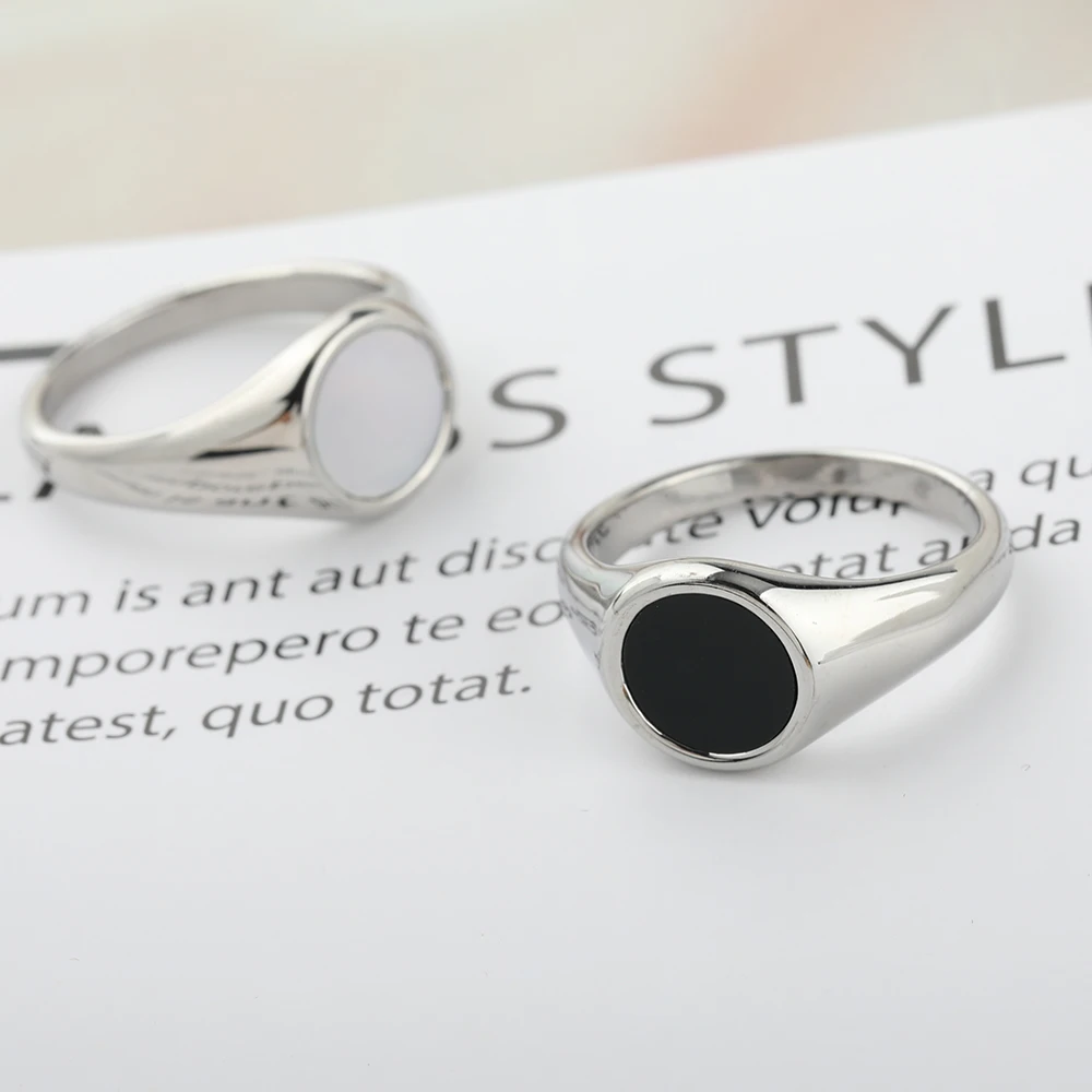 Stainless Steel Jewelry White Seashell Ring