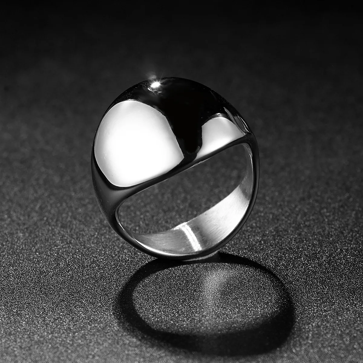 Fashion Men Ring Stainless Steel Simple Style
