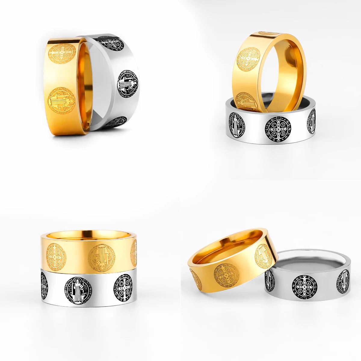 Saint Benedict Cross Stainless Steel Men's Ring