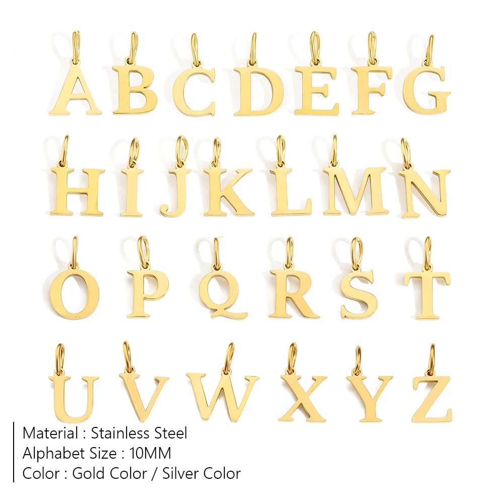 Stainless Steel Initial Pendant Letter Necklace