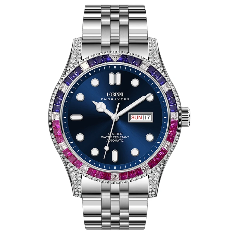 Lobinni Diamond Bezel Watch Automatic